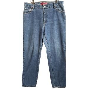 Vintage Y2K Levis 550 Relaxed Fit Tapered Jeans Womens 14 High Waist Medium Blue